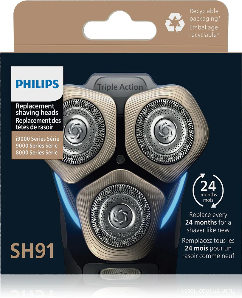 Сменные лезвия для электробритвы Philips Series 9000 SH91/50, легко устанавливаются, 1 шт