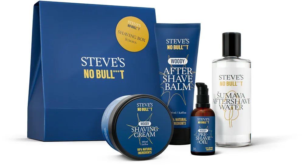 Steve's No Bull***t Shaving Box Šumava - Подарочный набор для мужчин для бритья, 1 шт