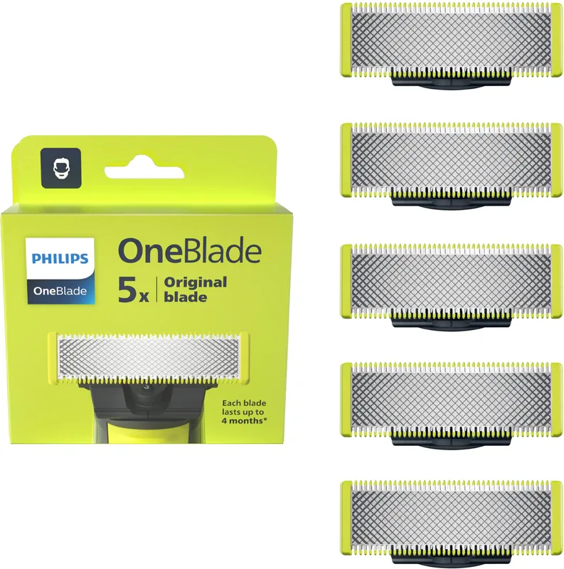 Сменные лезвия для бритвы Philips OneBlade QP250/50, не раздражают кожу, 5 шт for Philips OneBlade