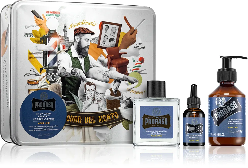 Proraso Set Beard Routine - Набор для ухода за кожей лица "Азур Лайм" Azur Lime