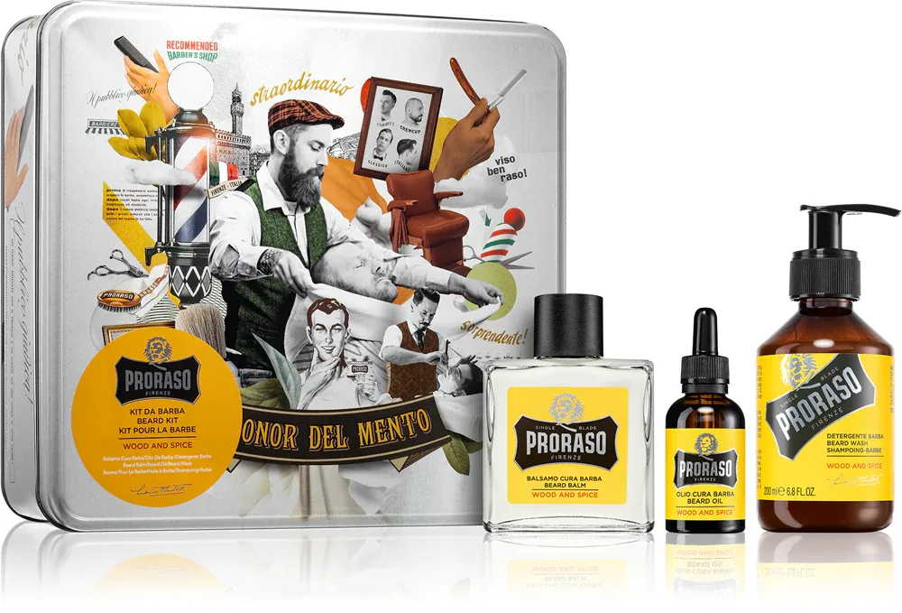 Proraso Set Beard Routine - Набор для лица "Древесина и пряности" Woотand Spice