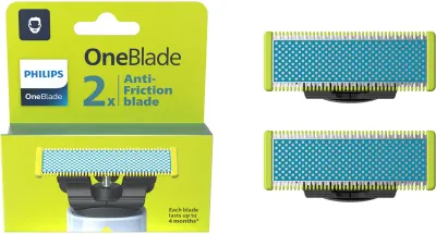 Сменные лезвия для бритвы Philips OneBlade Anti-Friction QP225/50, не раздражают кожу, 2 шт for Philips OneBlade