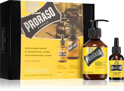Proraso Set Beard Original - Подарочный набор для мужчин "Древесина и специи" Woотand Spice