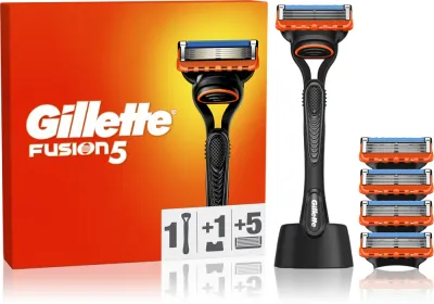 Gillette Fusion5 - Бритва с подставкой + запасные лезвия, 5 шт