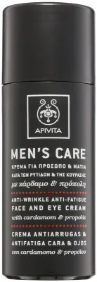 Apivita Men's Care Anti-Wrinkle Anti-Fatigue Face and Eye Cream - Крем против морщин для лица и области вокруг глаз, 50 мл