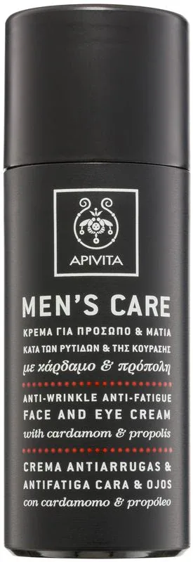 Apivita Men's Care Anti-Wrinkle Anti-Fatigue Face and Eye Cream - Крем против морщин для лица и области вокруг глаз, 50 мл