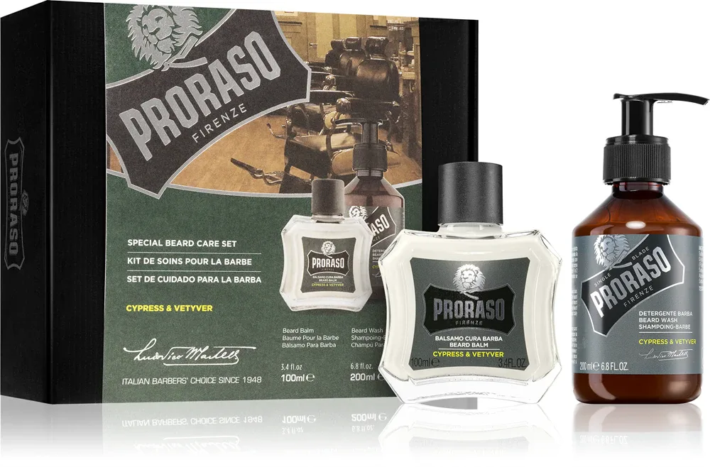 Proraso Set Beard Classic - Подарочный набор для мужчин Кипарис и Ветивер Cypress and Vetyver