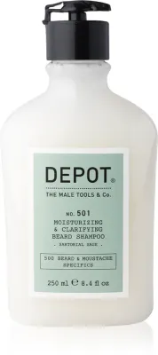 DEPOT 500 BEARD & MOUSTACHE SPECIFICS NO. 501 MOISTURIZING & CLARIFYING BEARD SHAMPOO - Увлажняющий шампунь для бороды, 250 мл