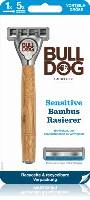 Bulldog Sensitive Bamboo - Бритва + запасные головки, 1 шт
