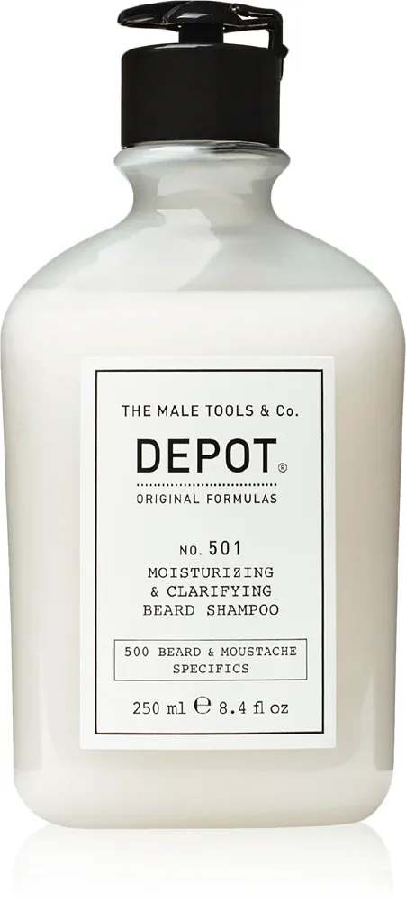 Шампунь для бороды DEPOT 500 BEARD MOUSTACHE SPECIFICS NO. 501 MOISTURIZING CLARIFYING BEARD SHAMPOO увлажняющий, 250 мл