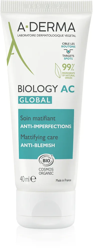 A-Derma Biology AC - Уход за кожей, матирующий крем против несовершенств, 40 мл