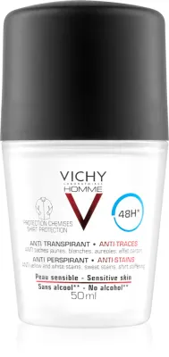 Vichy Homme Deodorant - Антиперспирант против белых и желтых пятен 48 часов, 50 мл