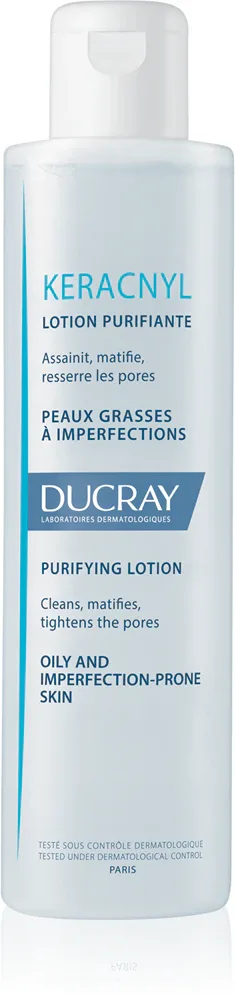 Ducray Keracnyl - Очищающая вода для жирной и проблемной кожи, 200 мл