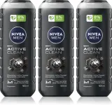 NIVEA MEN Active Clean - Гель для душа для мужчин удобная упаковка 3 x 500 мл 3 x 500 мл — фото 1