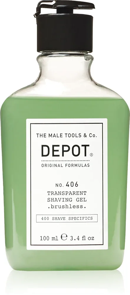 DEPOT 400 SHAVE SPECIFICS NO. 406 TRANSPARENT SHAVING GEL .brushless. - гель для бритья brushless, 100 мл