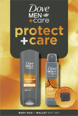 Dove Men+Care Sandalwood&Vanilla - Подарочный набор для мужчин, 2 шт