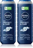 NIVEA MEN Protect & Care - Гель для душа для лица, тела и волос, удобная упаковка 2 x 500 мл 2 x 500 мл — фото 1
