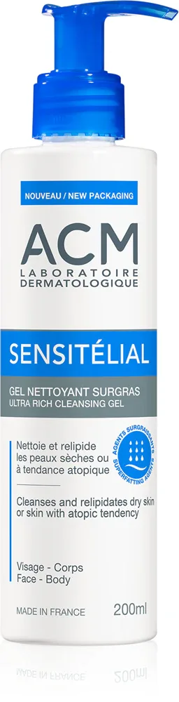ACM Sensitelial Ultra Rich Cleansing Gel - Увлажняющий гель для душа для сухой и атопической кожи, 200 мл