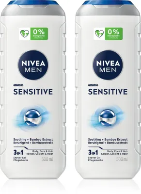 NIVEA MEN Sensitive - Гель для душа для тела и волос в удобной упаковке, 2 мл