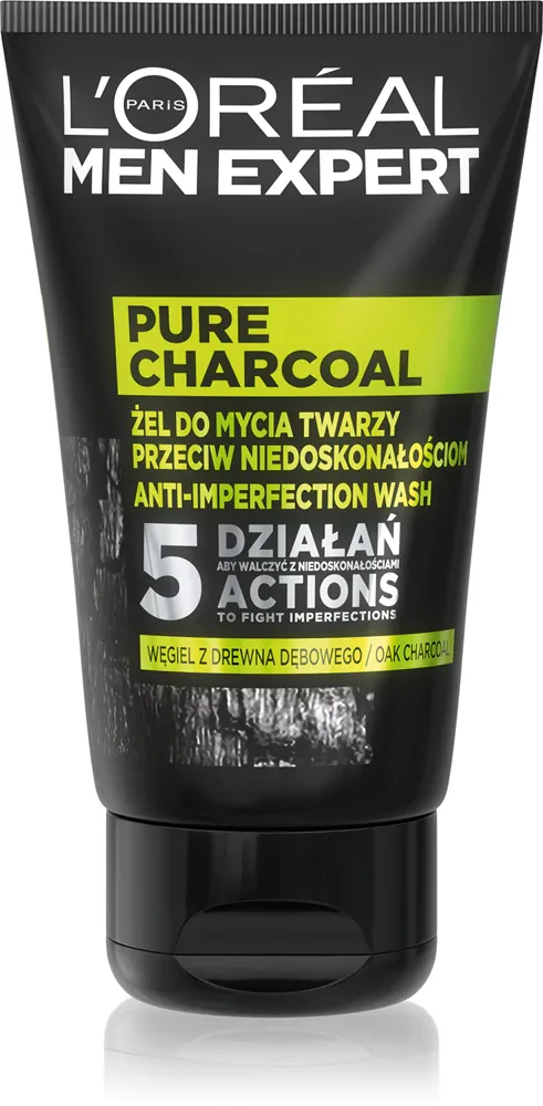 Гель для умывания L’Oreal Paris Men Expert Pure Charcoal с активированным углём, мужской, матирующий, 100 мл