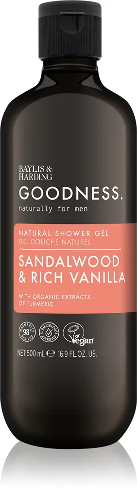 Baylis & Harding Goodness Sandalwood & Rich Vanilla - Гель для душа для мужчин, 500 мл