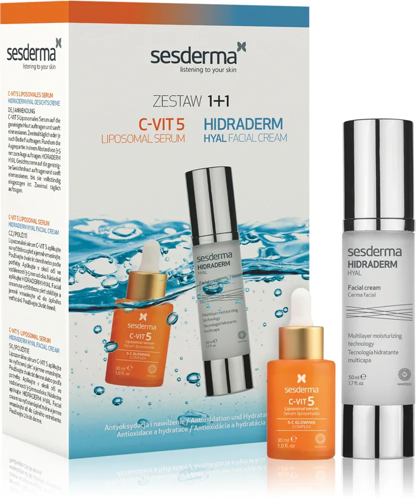 Sesderma Set C-Vit 5 + Hidraderm Hyal - Набор для осветления и увлажнения, 2 шт