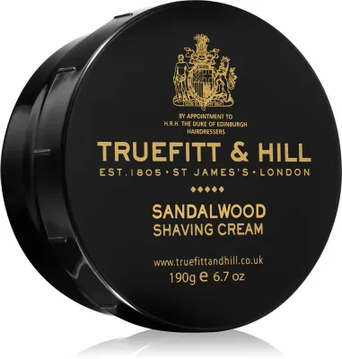 Truefitt & Hill Sandalwood - Увлажняющий крем для бритья для мужчин, 190 г