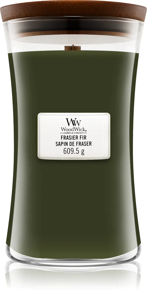 Woodwick Frasier Fir - Ароматическая свеча с деревянным фитилем с деревянным фитилем, 609.5 г