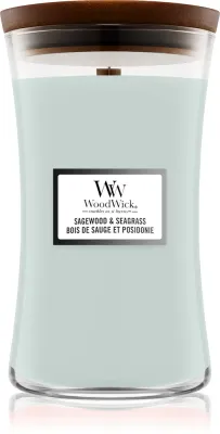 Woodwick Sagewood & Seagrass - Ароматическая свеча с деревянным фитилем