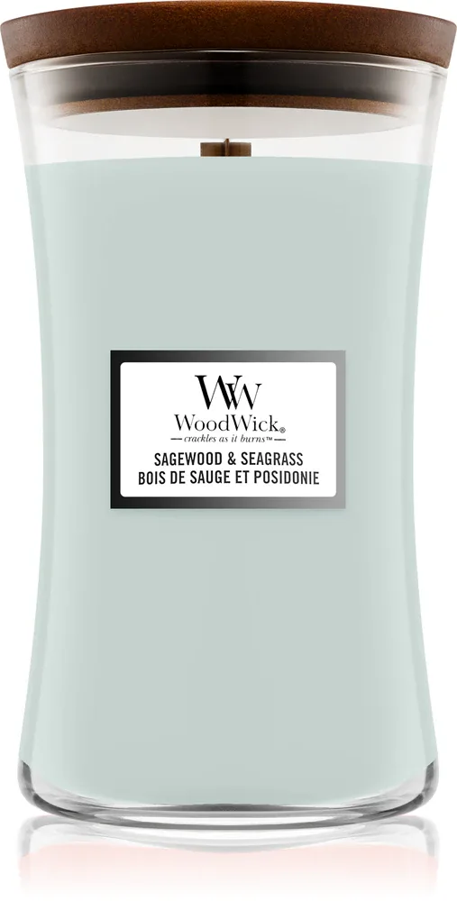 Woodwick Sagewood & Seagrass - Ароматическая свеча с деревянным фитилем
