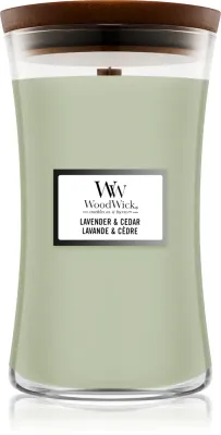 Woodwick Lavender & Cedar - Ароматическая свеча с деревянным фитилем