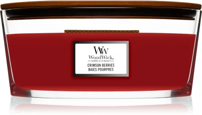 Woodwick Crimson Berries - Ароматическая свеча с деревянным фитилем (hearthwick) с деревянным фитилем (hearthwick), 453.6 г
