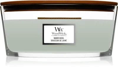 Woodwick Warm Wool - Ароматическая свеча с деревянным фитилем (hearthwick) с деревянным фитилем (hearthwick), 453.6 г