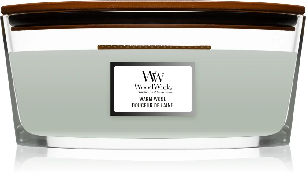 Woodwick Warm Wool - Ароматическая свеча с деревянным фитилем (hearthwick) с деревянным фитилем (hearthwick), 453.6 г
