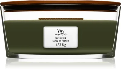 Woodwick Frasier Fir - Ароматическая свеча с деревянным фитилем (hearthwick) с деревянным фитилем (hearthwick), 453.6 г