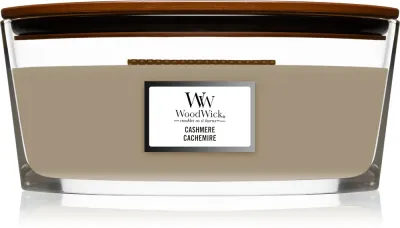 Woodwick Cashmere - Ароматическая свеча с деревянным фитилем (hearthwick) с деревянным фитилем (hearthwick), 453.6 г