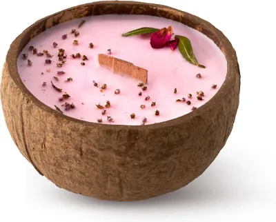 Tropicandle Plum, Rose & Patchouli - Ароматическая свеча с деревянным фитилем с деревянным фитилем, 350 мл