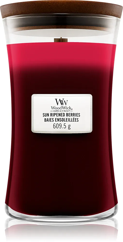 Woodwick Trilogy Sun Ripened Berries - Ароматическая свеча с деревянным фитилем с деревянным фитилем, 609.5 г
