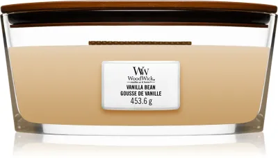 Woodwick Vanilla Bean - Ароматическая свеча с деревянным фитилем (hearthwick) с деревянным фитилем (hearthwick), 453.6 г