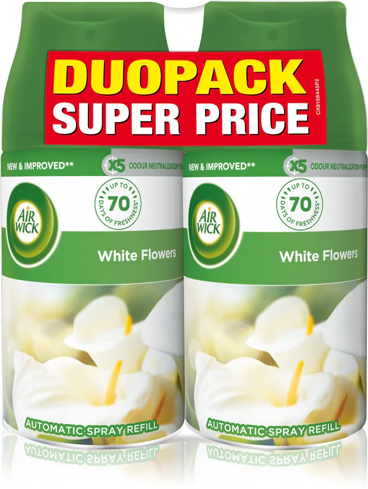 Air Wick Freshmatic White Flowers - Освежитель воздуха с двойным запахом с ароматом DUO, 2 мл