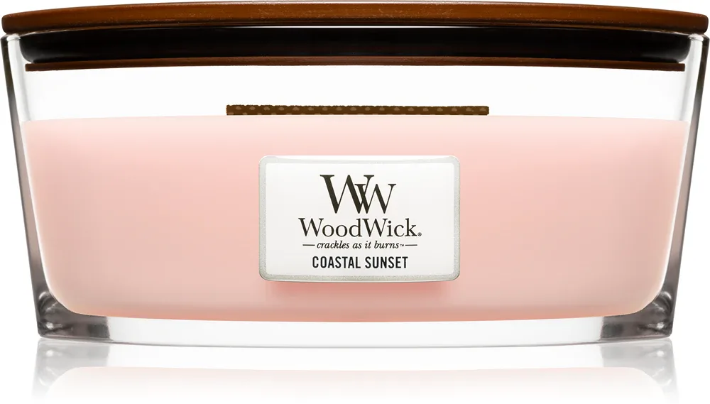 Woodwick Coastal Sunset - Ароматическая свеча с деревянным фитилем (hearthwick), 453 г