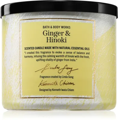 Bath & Body Works Ginger & Hinoki - Ароматическая свеча, 411 г