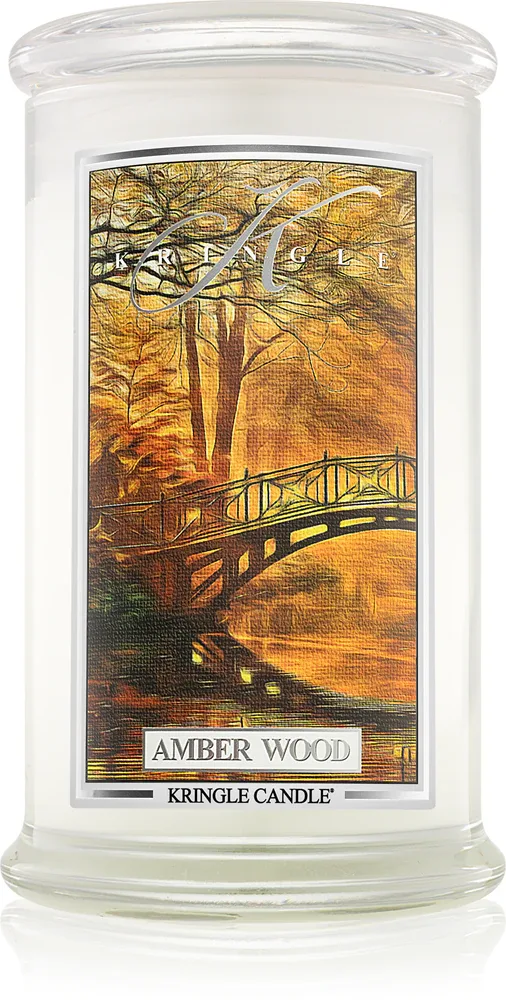 Kringle Candle Amber Wood - Ароматическая свеча "швечка запахова", 624 г