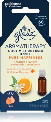 GLADE Aromatherapy Pure Happiness - Наполнитель для диффузоров Апельсин + Нероли Orange + Neroli, 17.4 мл