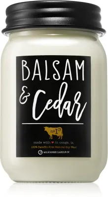 Milkhouse Candle Co. Farmhouse Balsam & Cedar - Ароматическая свеча Mason Jar