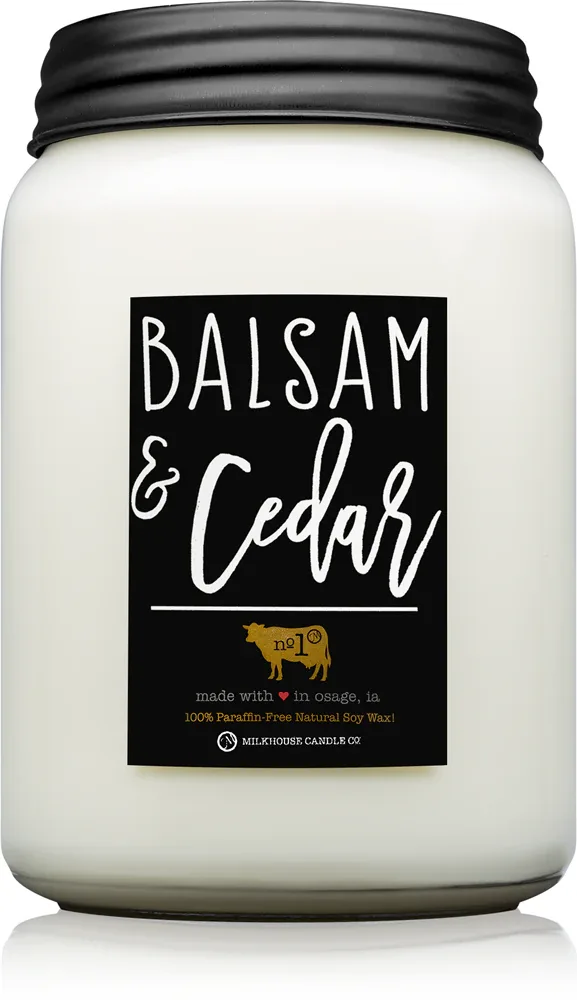 Milkhouse Candle Co. Farmhouse Balsam & Cedar - Ароматическая свеча Mason Jar