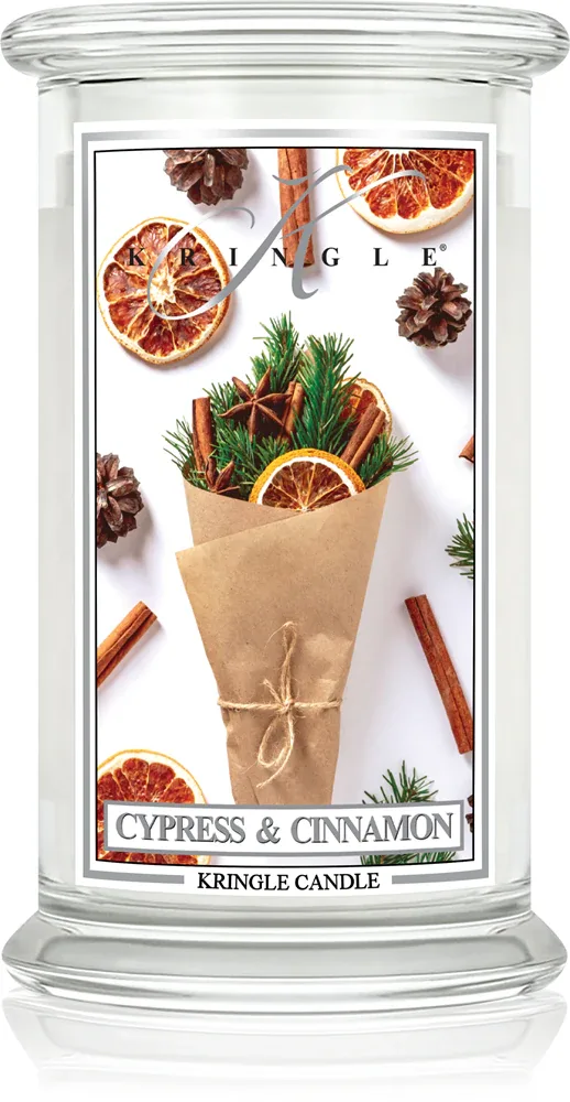 Kringle Candle Cypress & Cinnamon - Ароматическая свеча, 624 г
