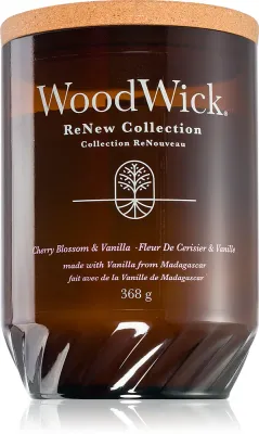 Woodwick Renew Cherry Blossom & Vanilla - Ароматическая свеча с деревянным фитилем