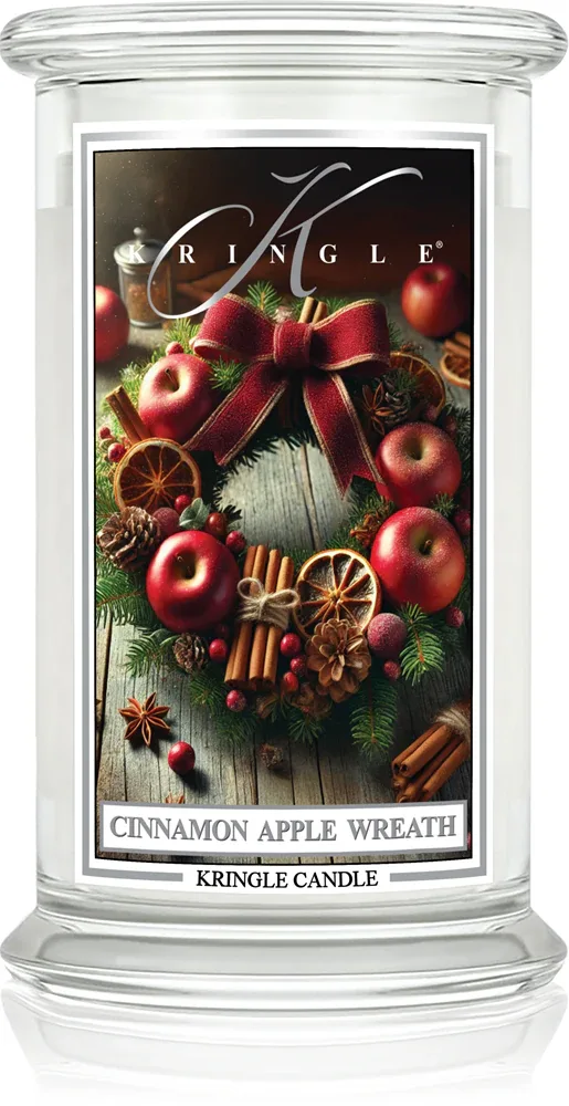 Kringle Candle Cinnamon Apple Wreath - Ароматическая свеча, 624 г