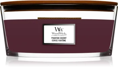 Woodwick Phantom Cherry - Ароматическая свеча с деревянным фитилем (hearthwick) с деревянным фитилем (hearthwick), 453 г